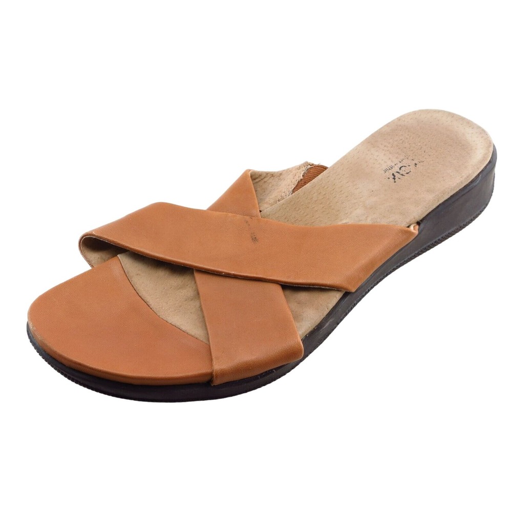 SoftWalk Size 8.5 M Brown Slides Leather Women Sandal Shoes